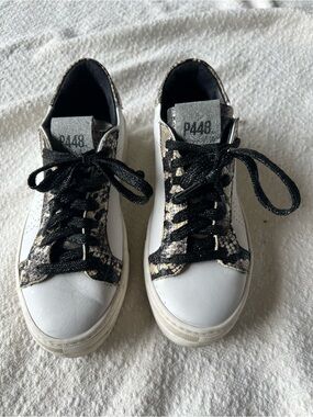 P448 John Python-Print Low-Top Sneakers | Size 38